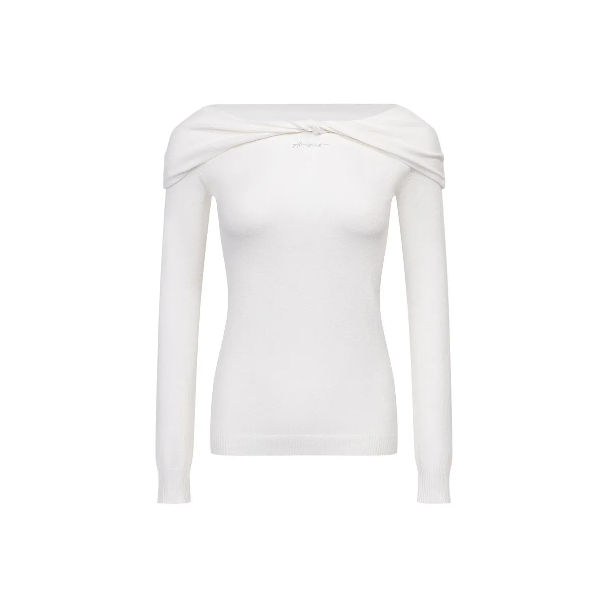 Ariseism Дизайн Фокусированный Off The Плечо Длинный Рукав Трикотаж Женский Осенний Горячая Девушка Облегающий крой Топ Женский