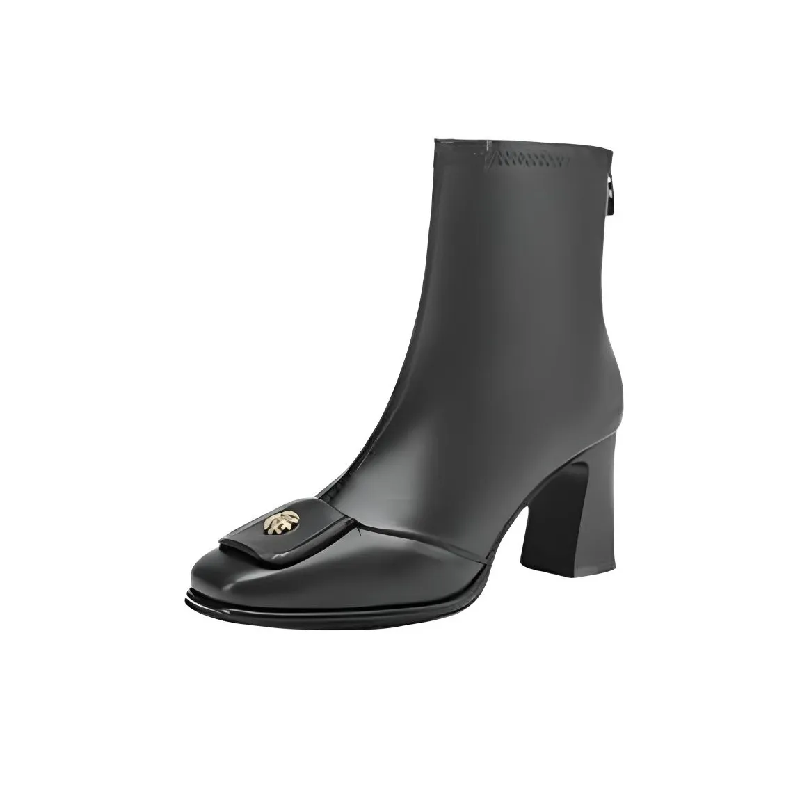 Wuji French Camellia Booties с грубым каблуком Женские