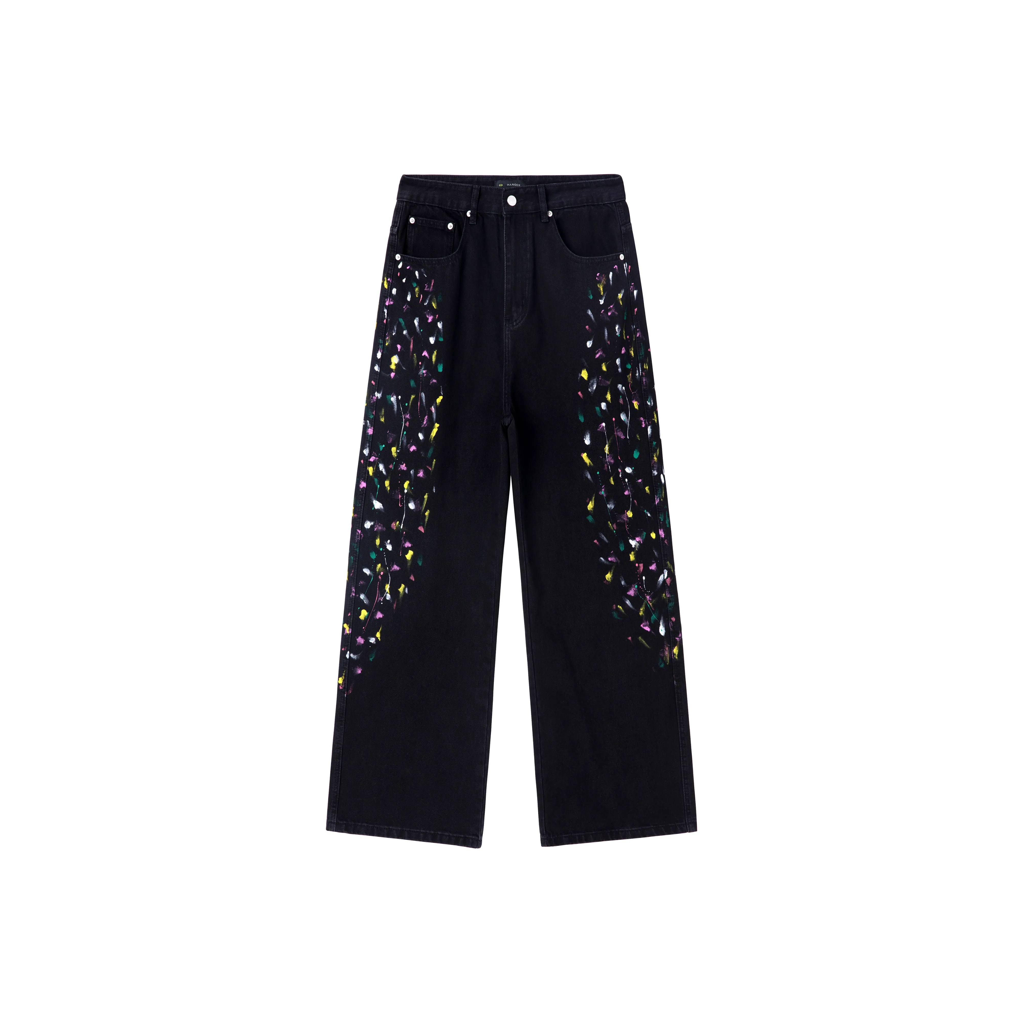 HARSIINCN H25AMNK404 Черный Граффити Унисекс Джинсы