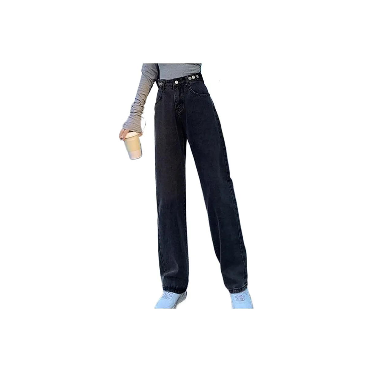 Lan Miao Дымчато-серый Женские Джинсы