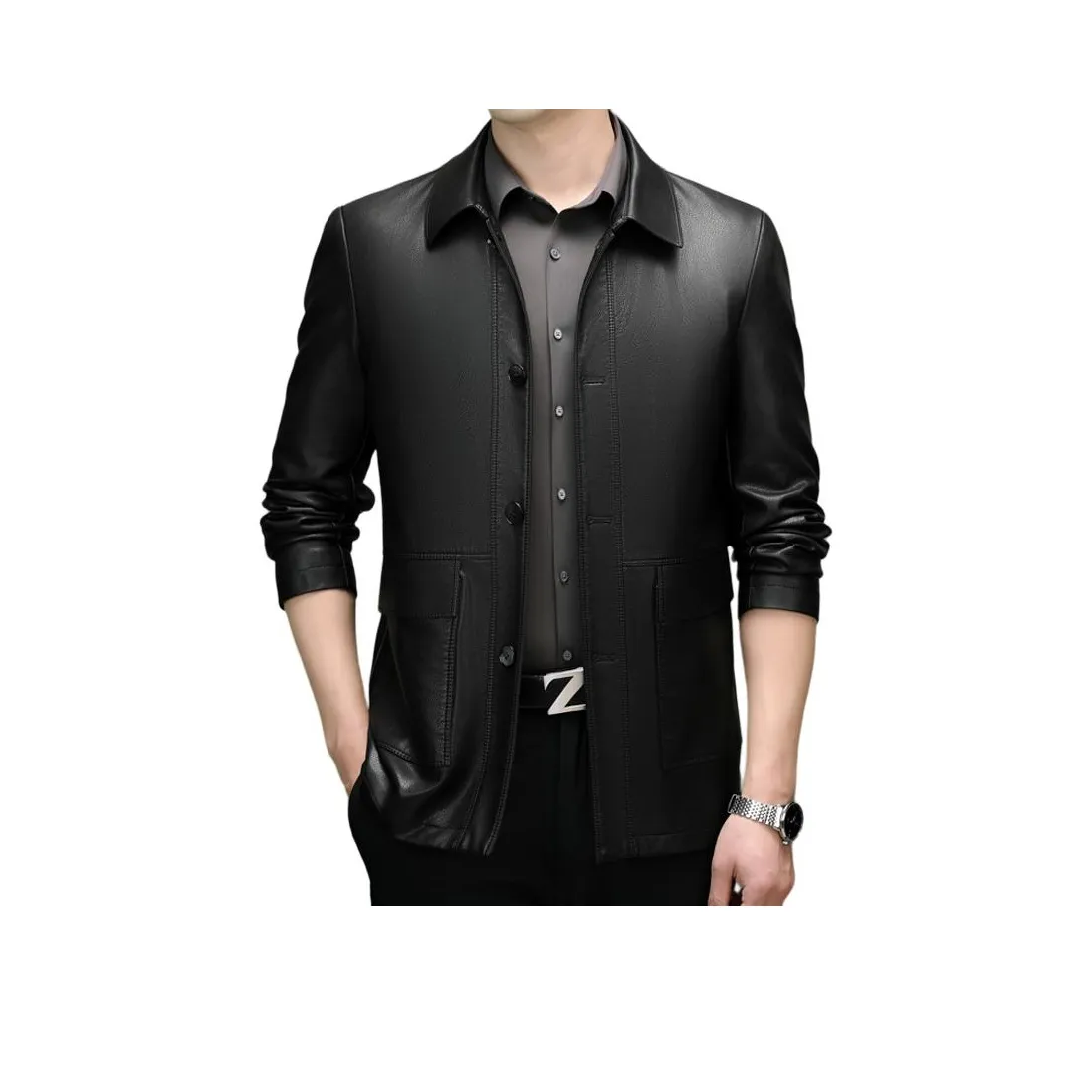 Square Man Also Stands Tall кожаная куртка мужская