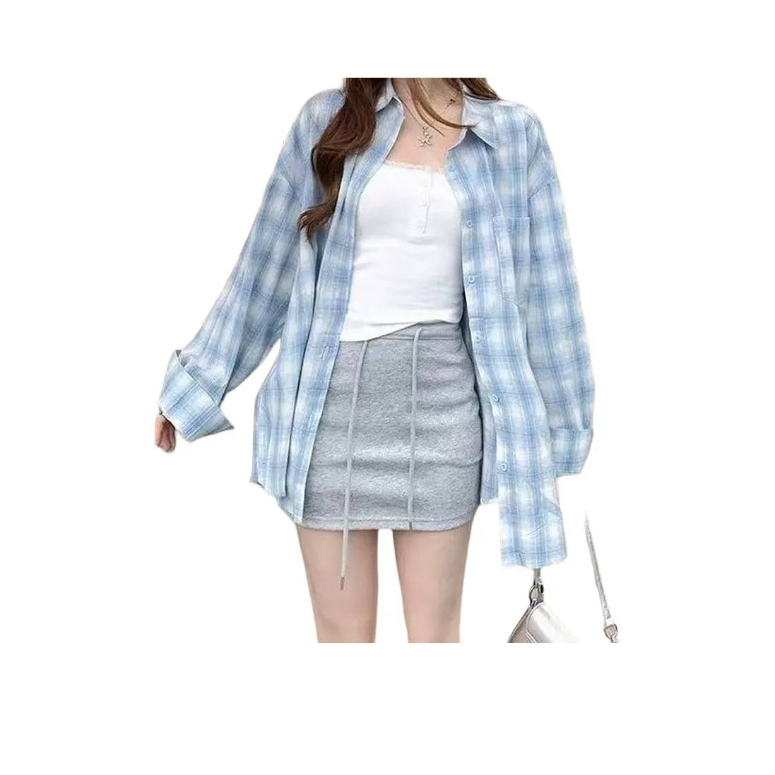 TLONELY1 Синий Женская Рубашка