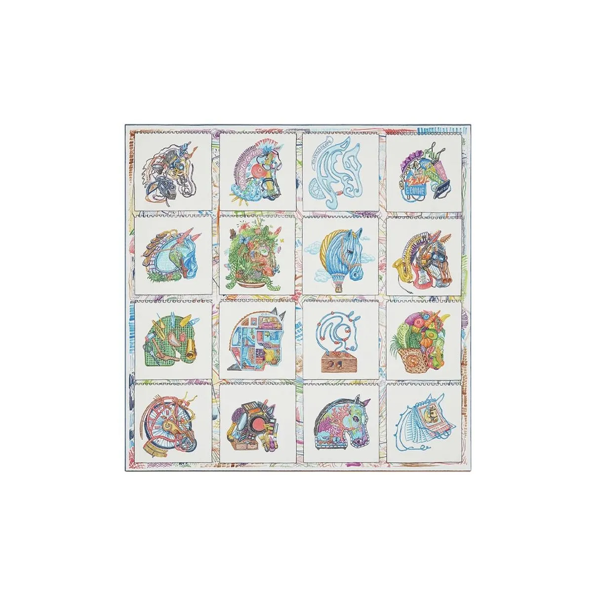 HERMES Chevaloscope Silk Scarves Women's