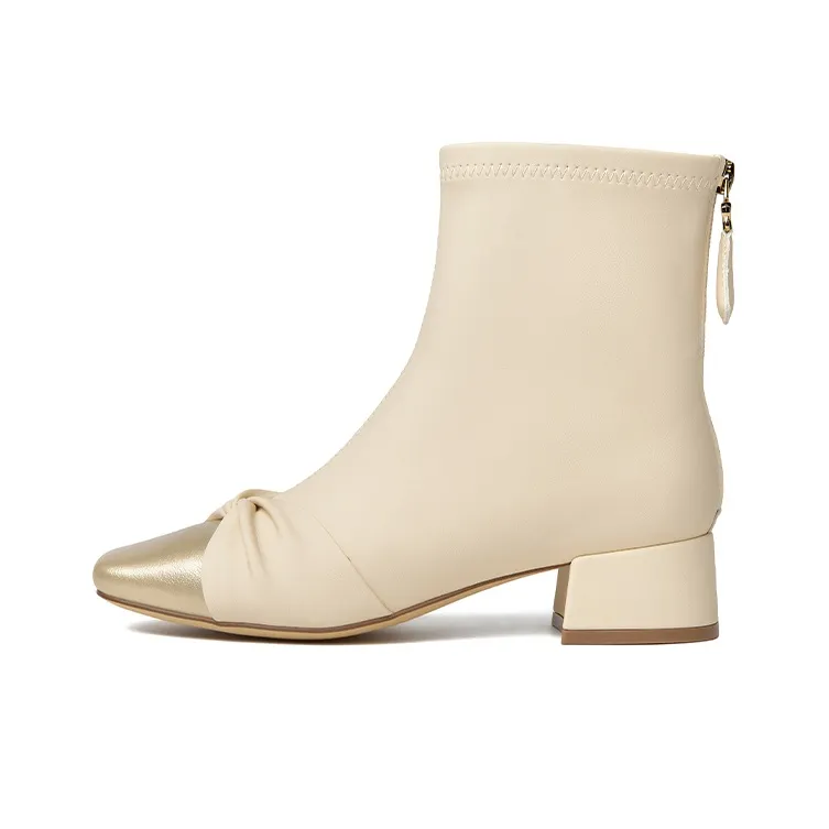 JOSINY CHANEL Inspired Тонкие ботинки ботильоны с средним каблуком 4CM Женские