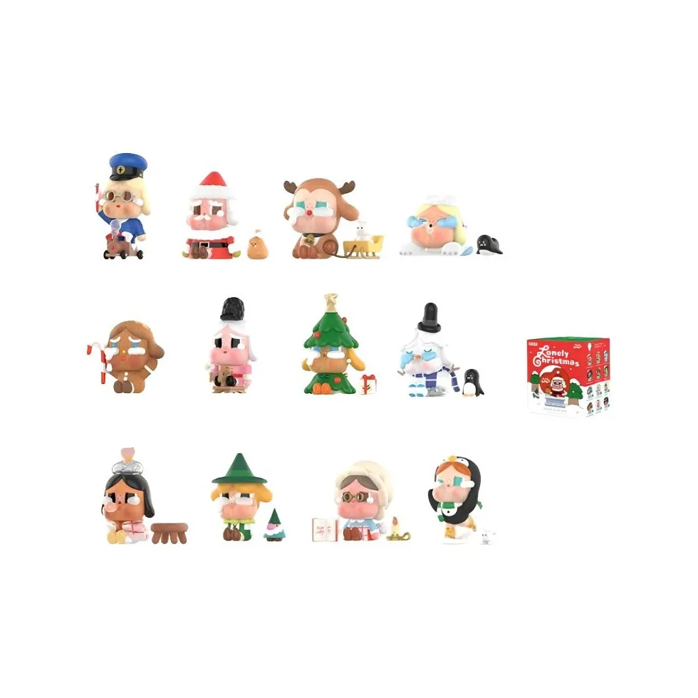POP MART Коллаборация CRYBABY Crying Кукла Lonely Christmas Collection Слепые коробки Один Mystery Коробка Целая коробка 12 шт
