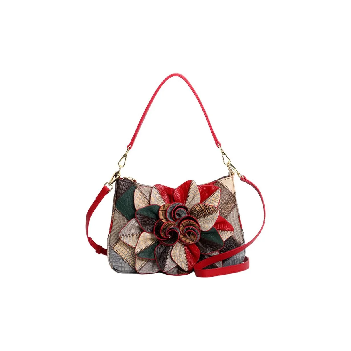 ;COBBLER LEGEND Сумка через плечо из натуральной коровьей кожи стандартная женская кофейного и многоцветного цвета