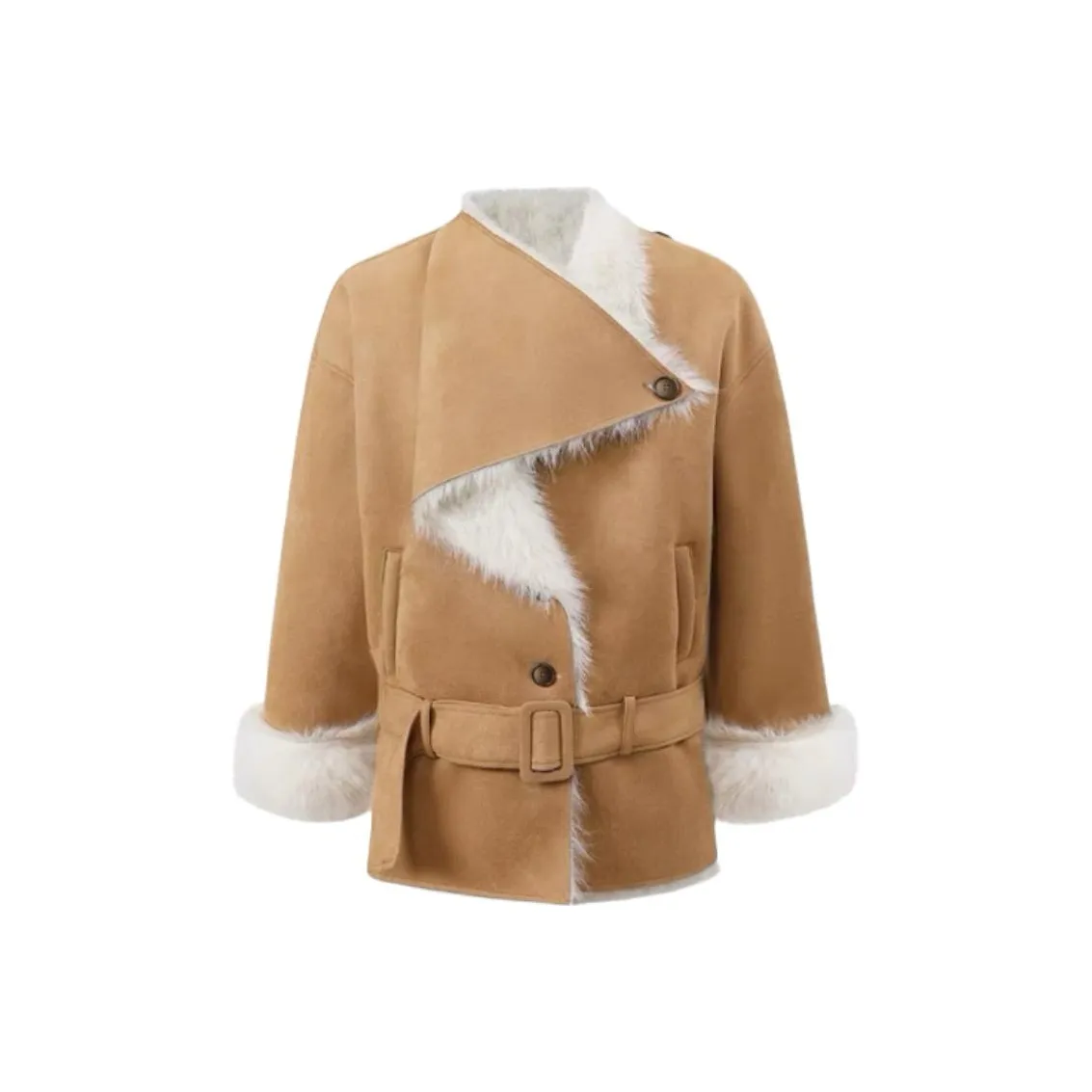 KYKW Хаки с ремнем Женские меховые изделия