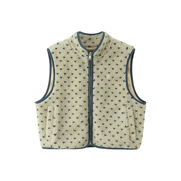 CHUU Кофейный жилет с горошком для женщин