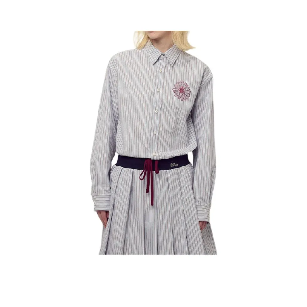 MARDI MERCREDI FW25 Хлопок Рубашка STRIPE_Синий Burgundy Рубашка Женская