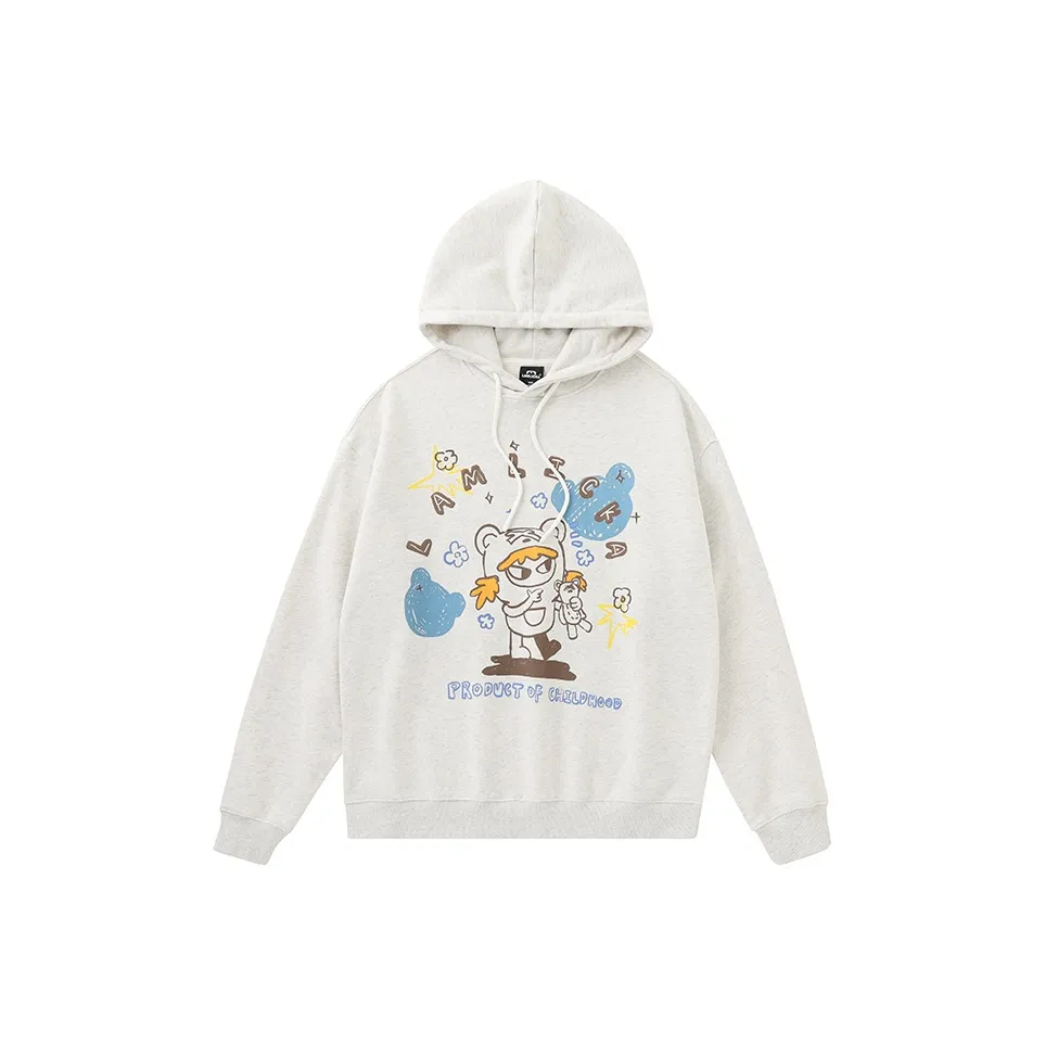 LAMLICKA Толстовка Унисекс Белый Фотиния Серый