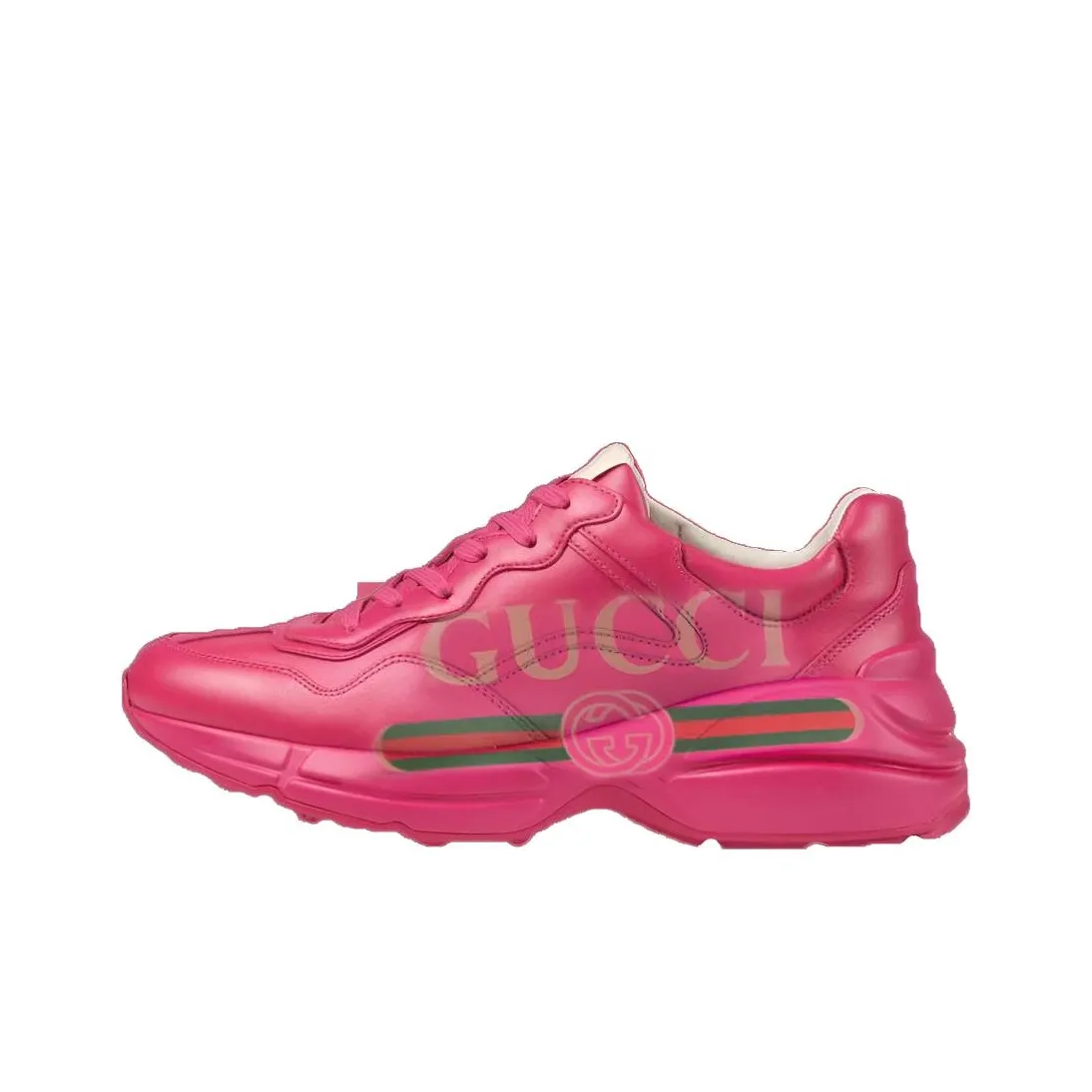 GUCCI Rhyton Chunky Sneakers Women's Low Top Pink