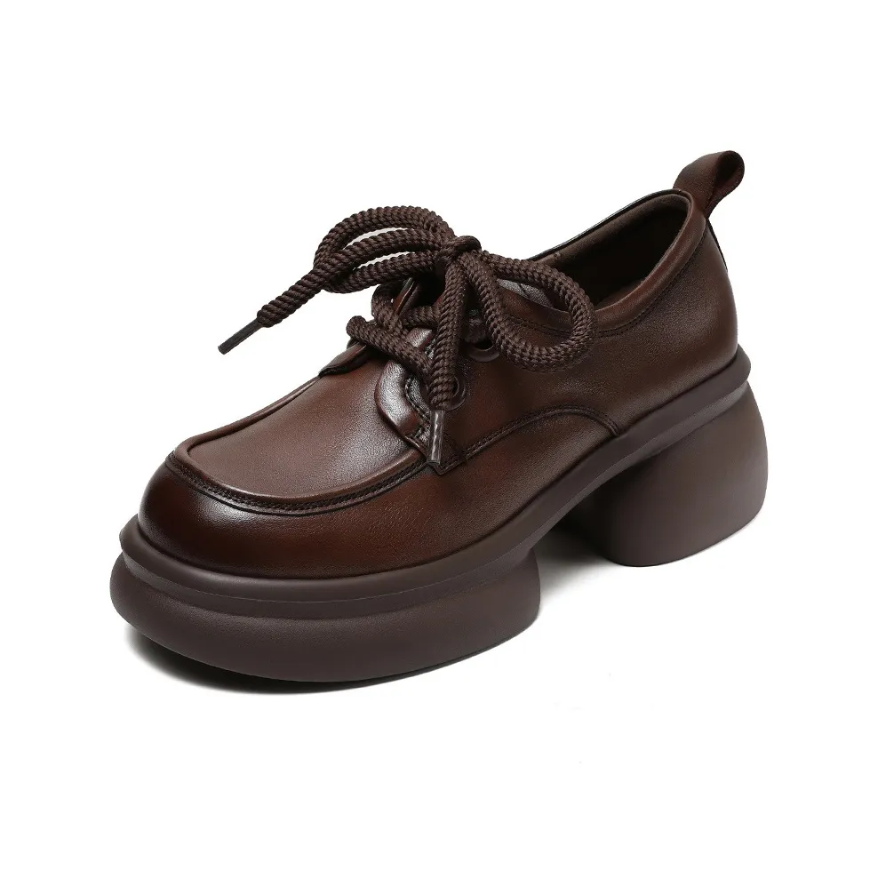 H2 Винтаж Платформа Британский стиль Женская обувь Нишевая Модная Удобная Обувь без подкладки Лоферы Женские