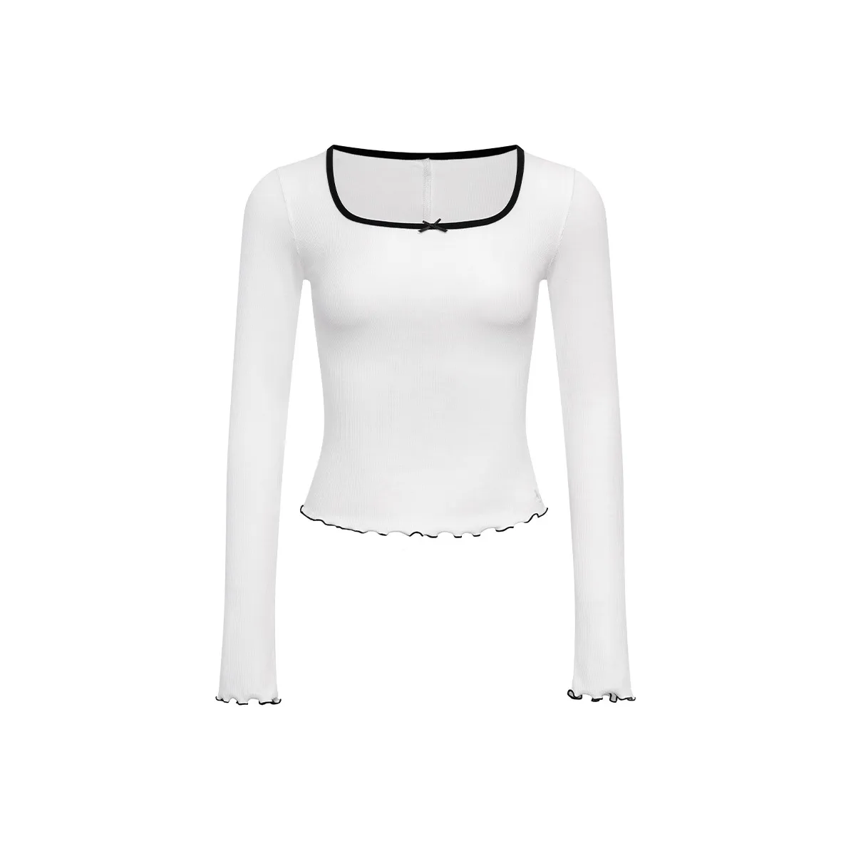 Ariseism Стандартный Cropped Off Плечо Color Block Воротник Рукав T Рубашки Для Женщин Осенний Slim Fit Топ Женский