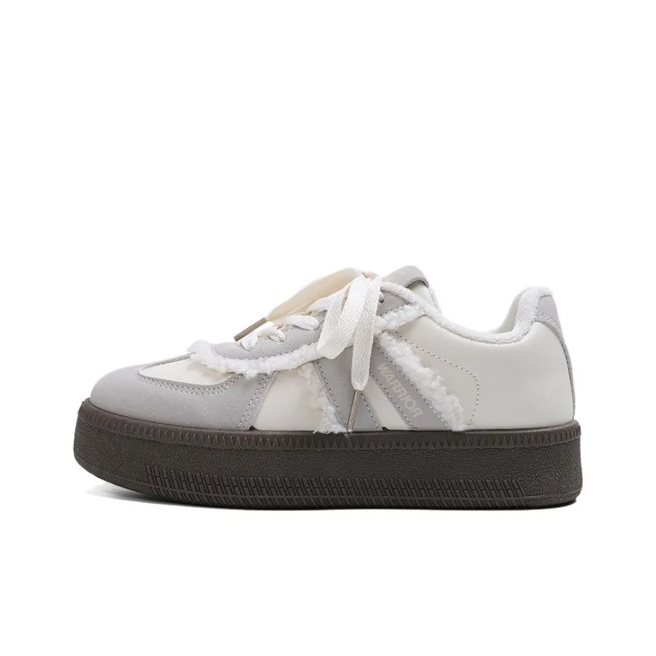 Warrior Термические Износостойкие Низкие Кроссовки для Скейтбординга Женские Бежево-Серые