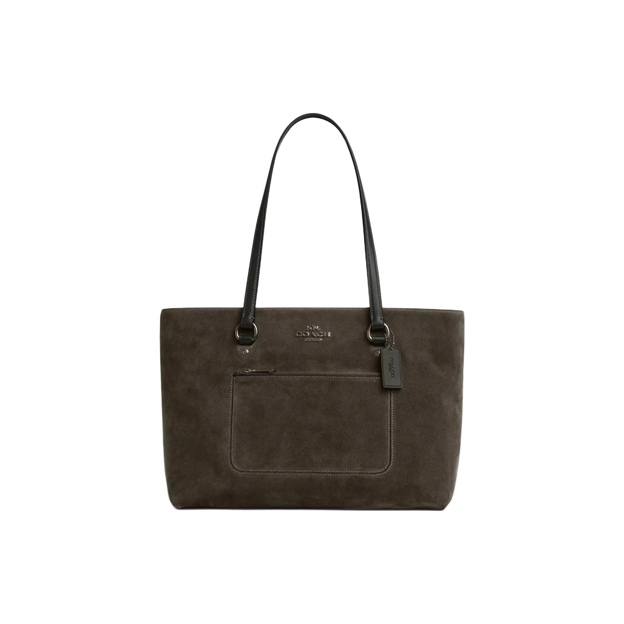 COACH Station Замша Тоут Сумка Сумка для покупок Сумка Сумка через плечо Большая Женская Армейский зеленый