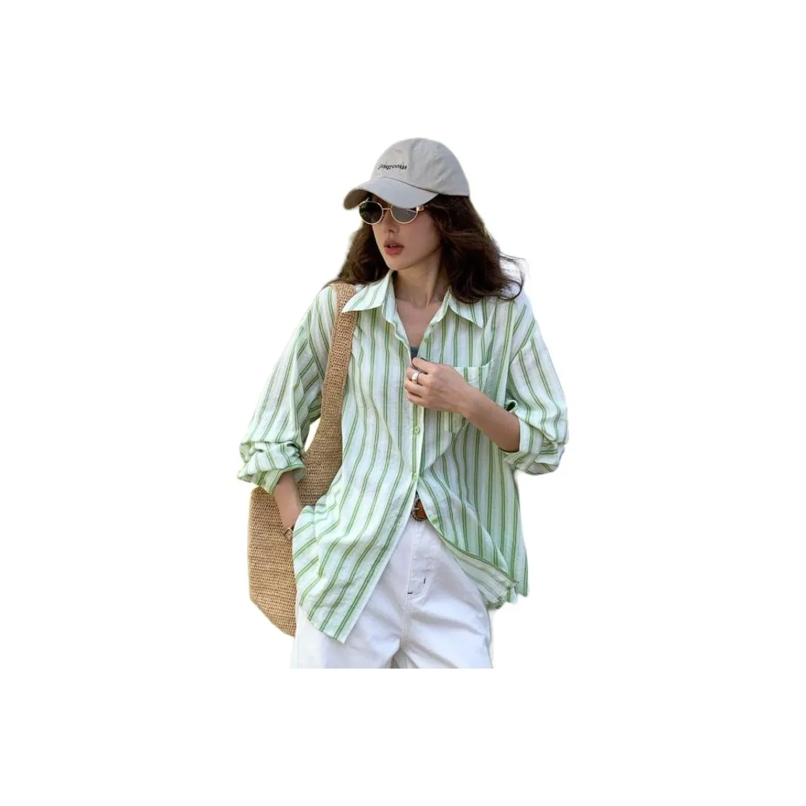 NANING9 Relaxed Fit Color Block Shirt Women's