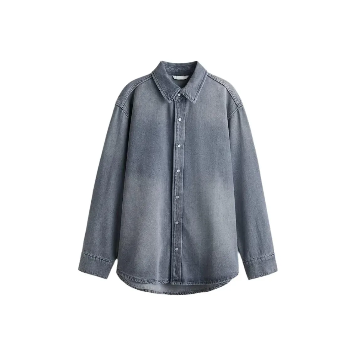 H M Джинсовый Серый Женские Рубашки