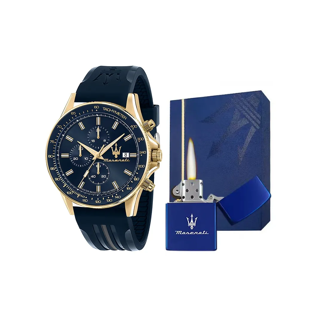 Maserati Кварцевые наручные часы механизм силиконовый ремешок 44 мм синий циферблат унисекс