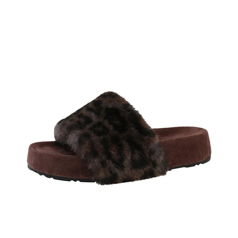 Puppytown Резиновый Platform Slide Хлопок Тапочки Женские