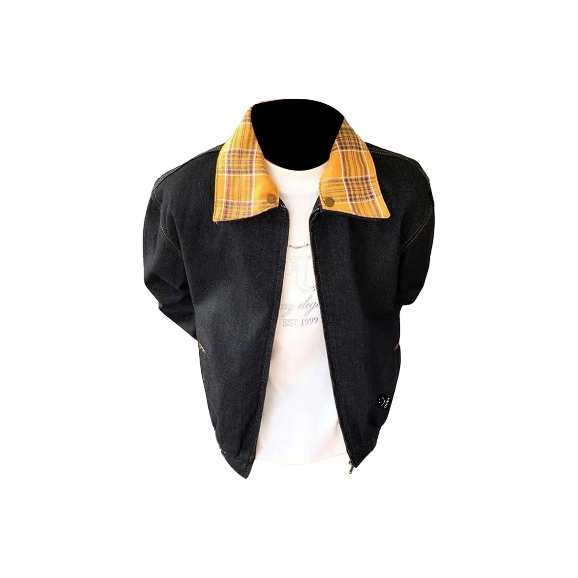 YICHEN Черный [B Письмо Вышивка Этикетка] Нет Этикетка Версия Унисекс Джинсовые куртки