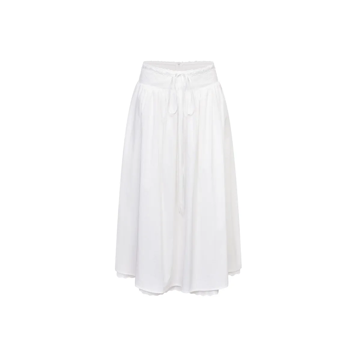 Ariseism Премиум Белый Кружево Юбка Для Женщин ОСЕНЬ Повседневный Длинный Юбка Женская