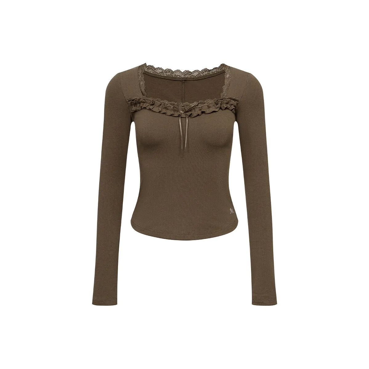 Ariseism Стандартный Дизайн с Рюшами Длинный Рукав Т-Рубашка Женская Осенняя Горячая Девушка Облегающий крой Топ Женский