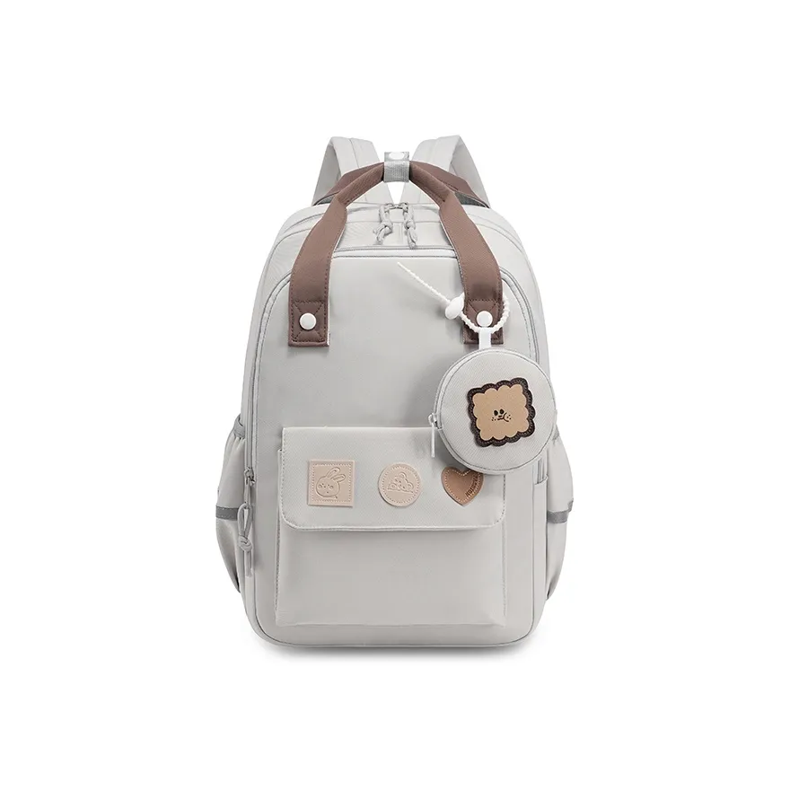 G.DUCKKIDS ПУ (полиуретан) Рюкзак Стандартный Экрю Черный Фиолетовый