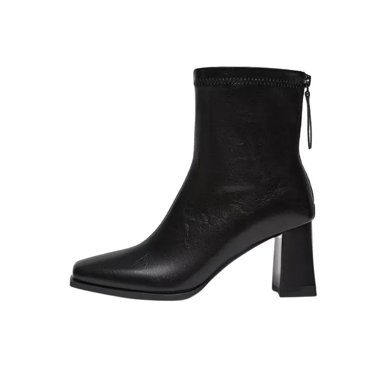 Puppytown Грубый каблук Заостренный носок Ботильоны Женские