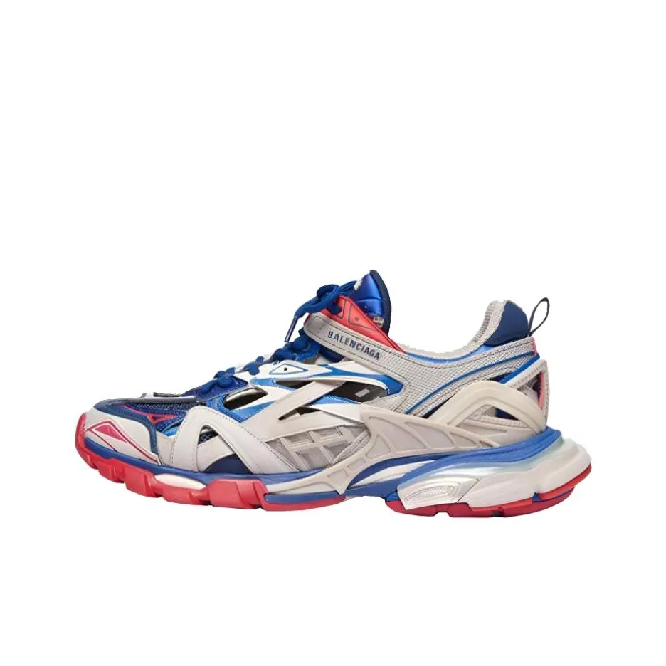 Balenciaga Track 2.0 Chunky Sneakers Men Low Top Orange Blue White