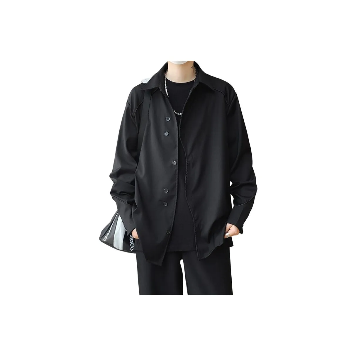 MEIPIN TANG Черный Унисекс Рубашки