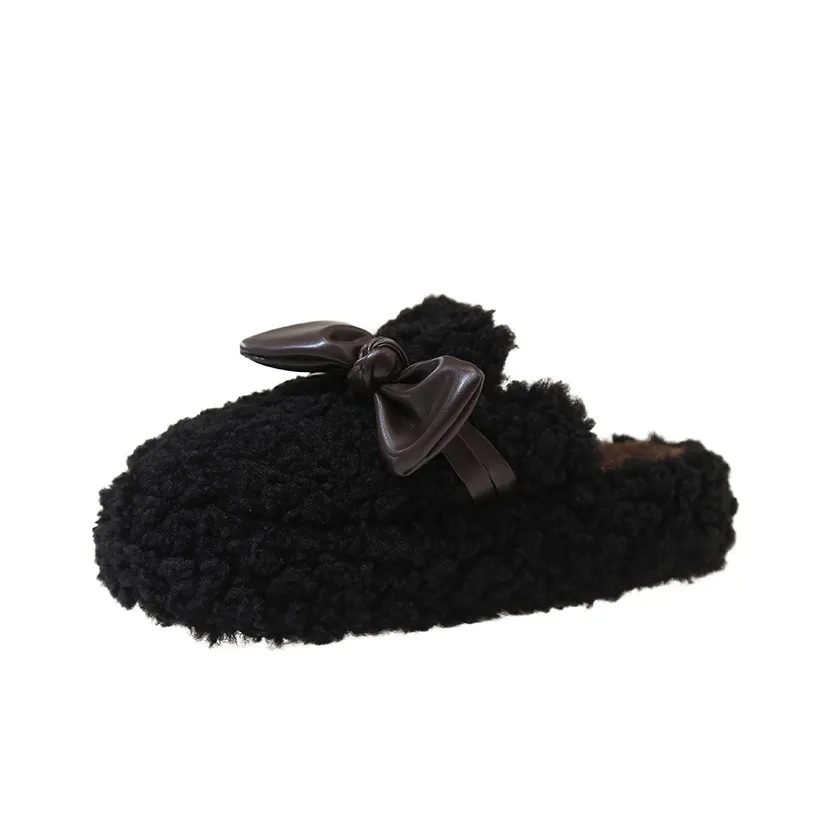 Puppytown Резиновая подошва противоскользящий на шнуровке закрытый носок флис обувь женские