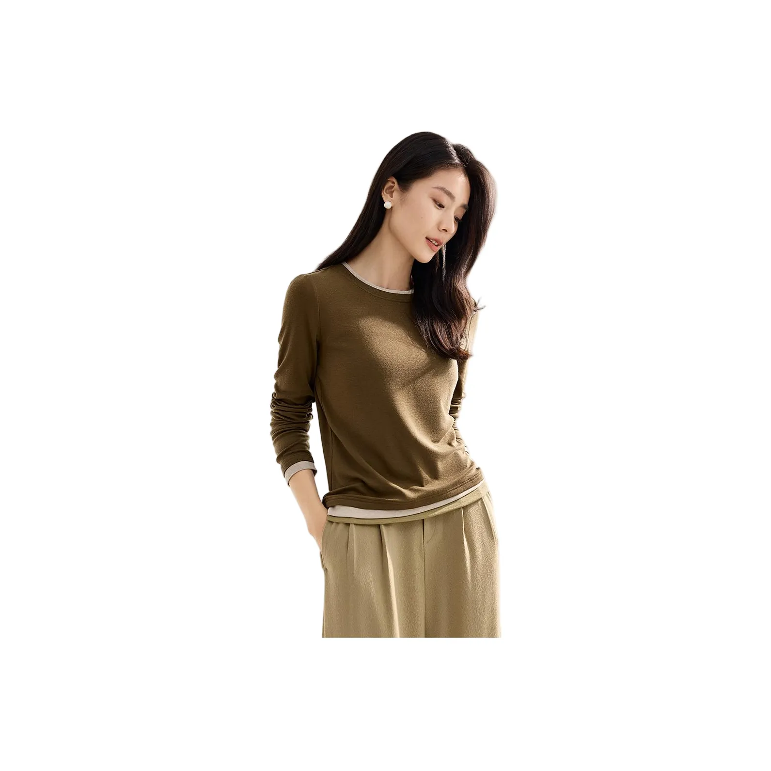 ZUOSAISI Caramel Khaki Женский Трикотаж