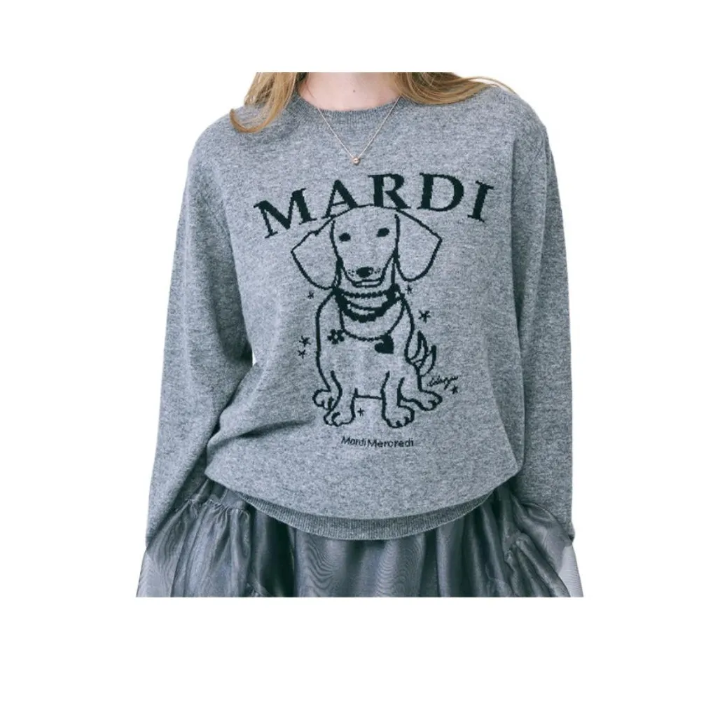 MARDI MERCREDI Кашемир Круглый вырез Swing The Ласточкин хвост DDANJI Жемчужный Кружево Свитер Женские