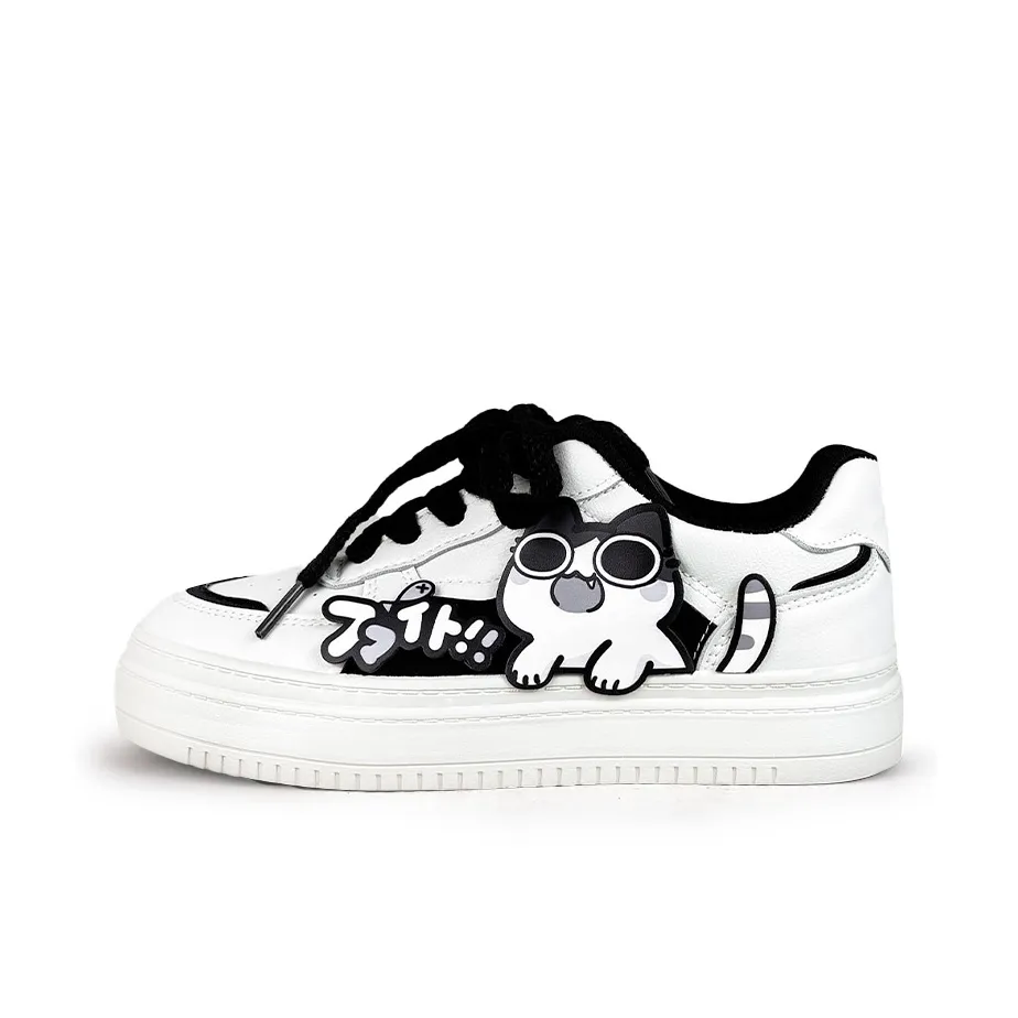 A M Износостойкий Lightweight Дышащий и Противоскользящий. Низкий Топ Скейтборд Кроссовки Женские Черный Белый