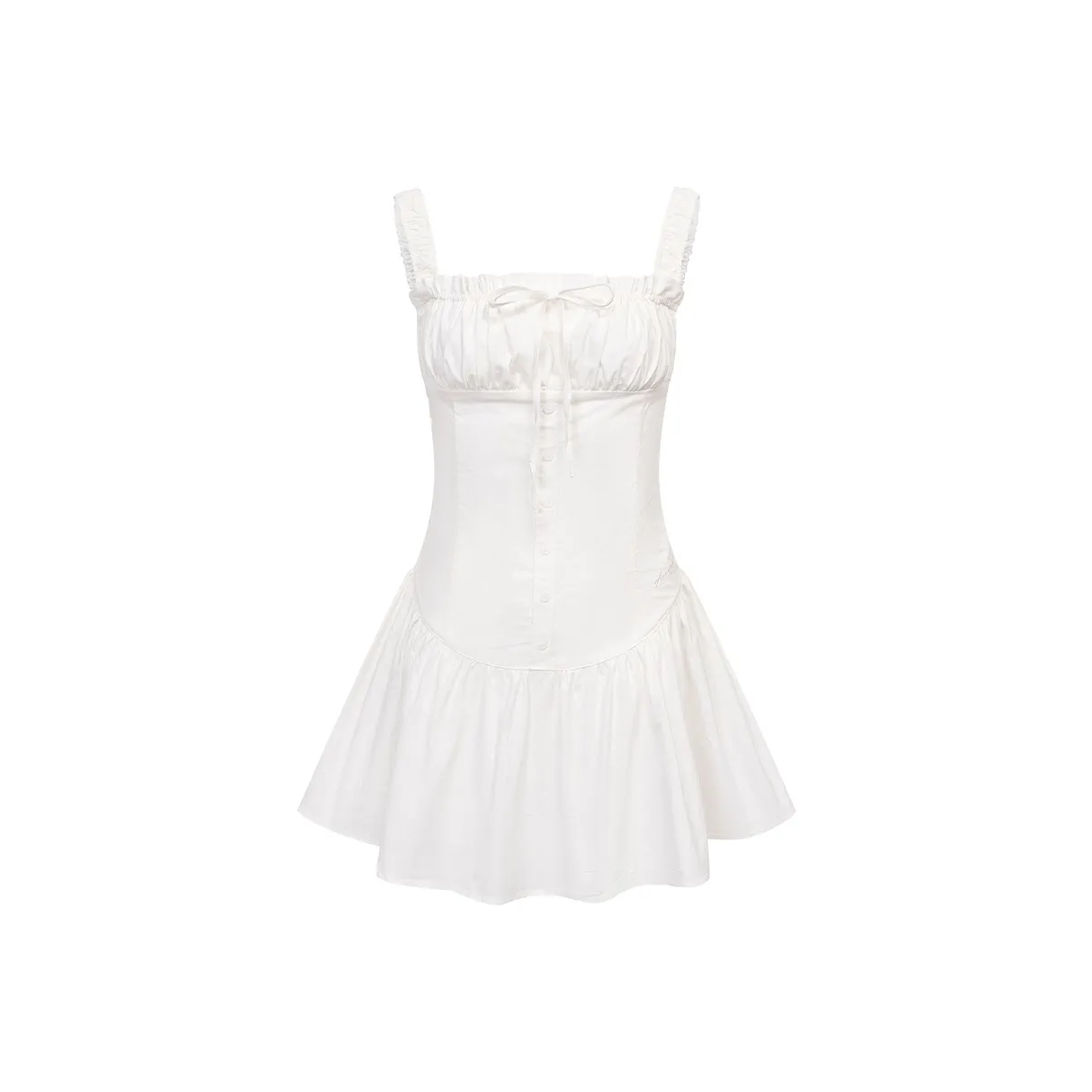 Ariseism Стильный Белый Slip Платье с Летом С утяжкой на талии И Короткая Юбка Женские