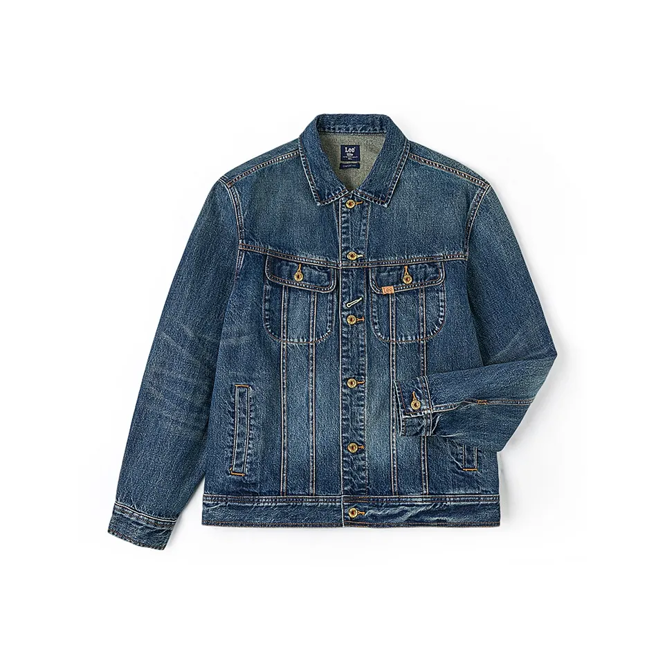 Lee Medium Dark Blue Men's Denim Jackets Ли Средне-темно-синий Мужские Джинсовые Куртки