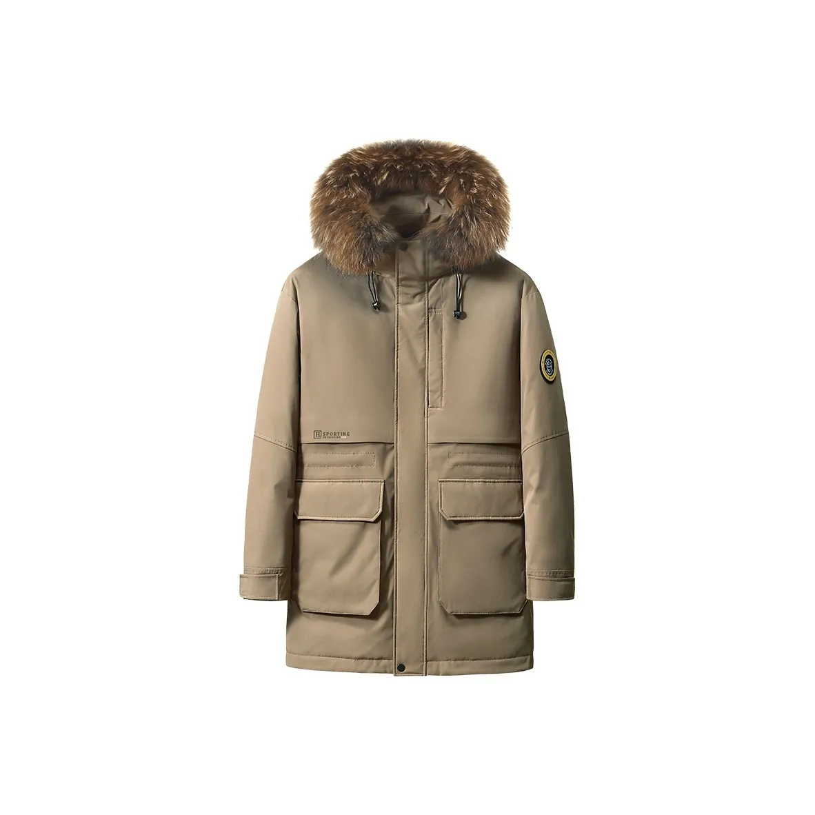 COMBO Зимний Outdoor Extreme Cold Утолщенный Термический Гусиный пух Пальто MID Длина Пуховик Мужской