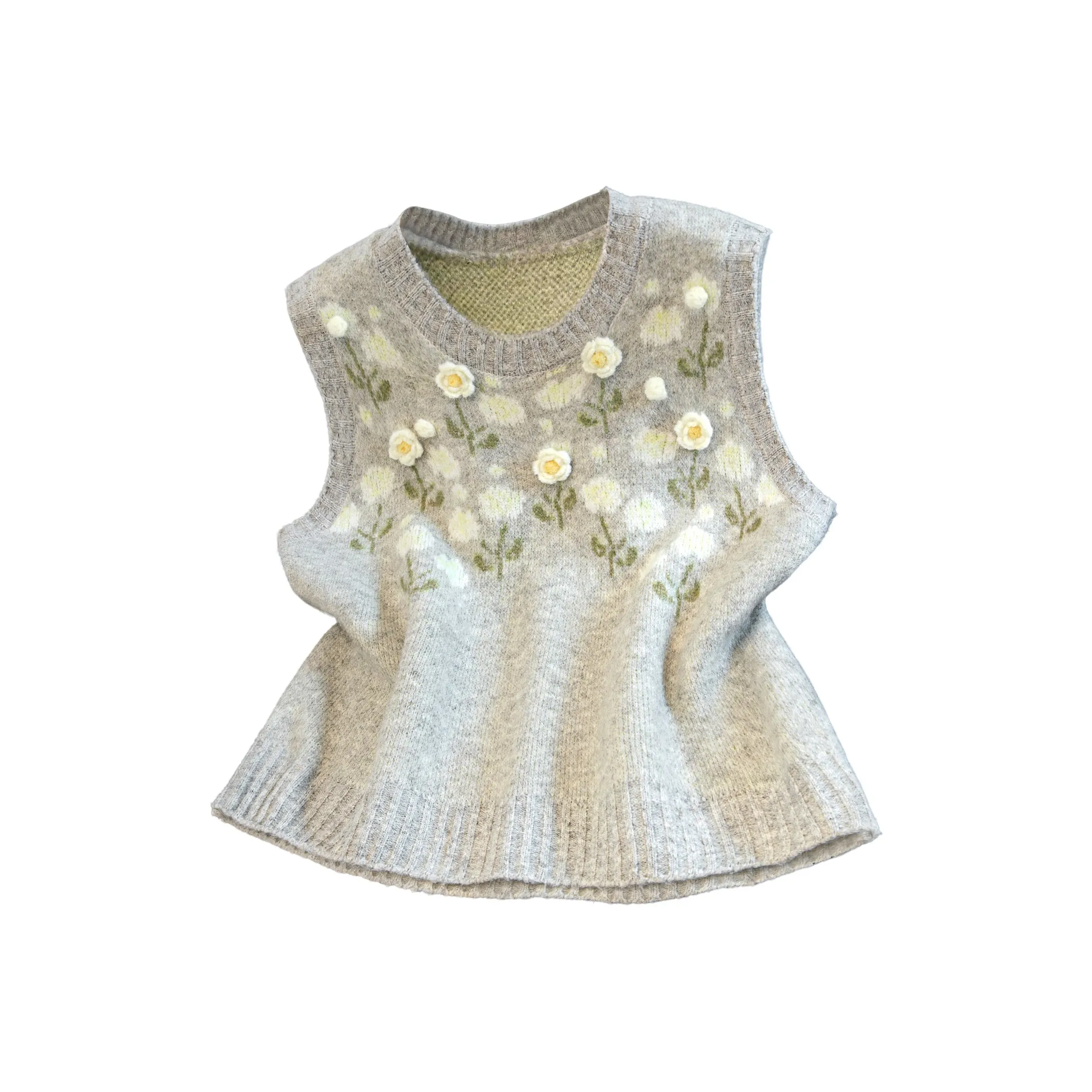 SIBAISHE Серый Зеленый Женский жилет