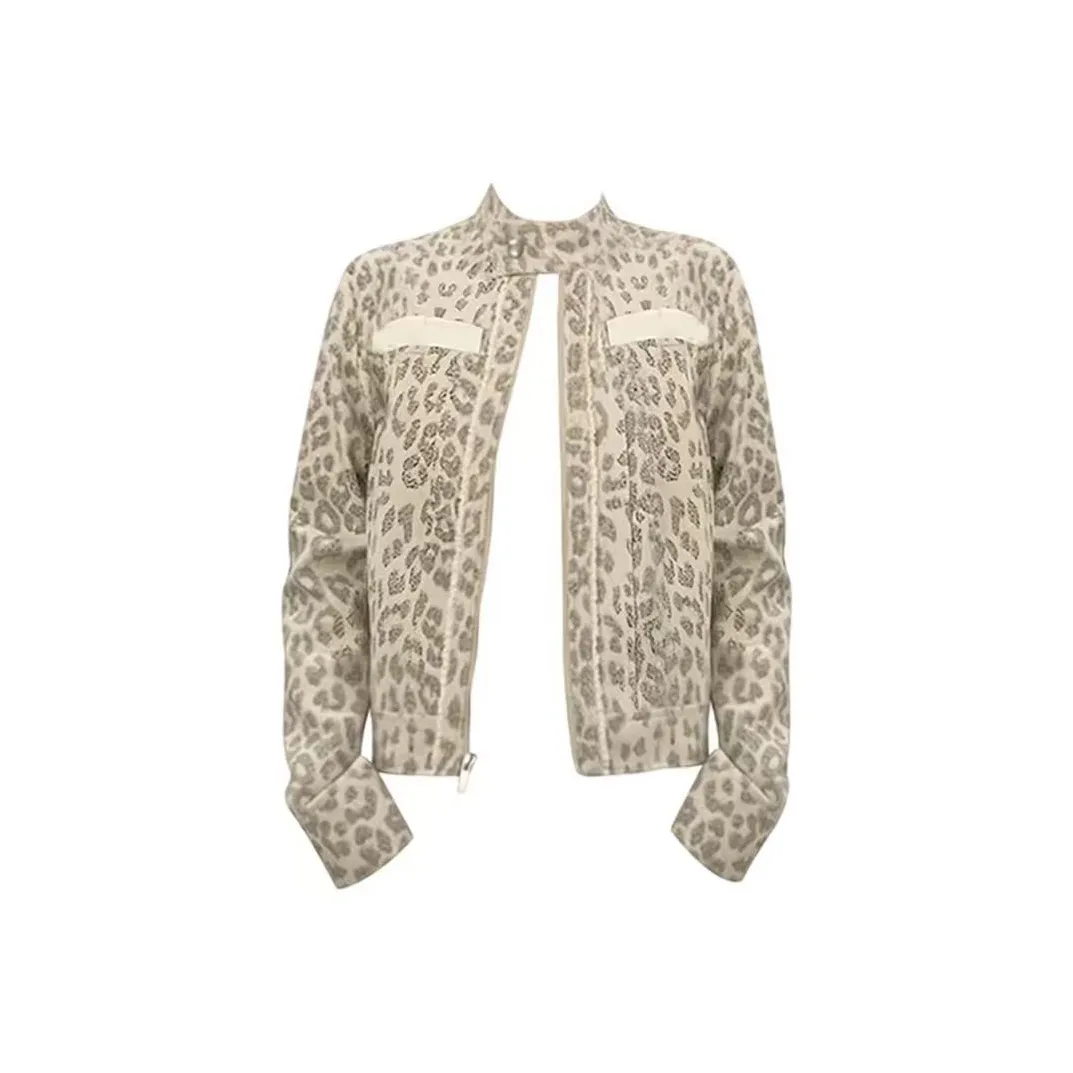 GRAYISMOON Леопардовый принт Женские Куртки