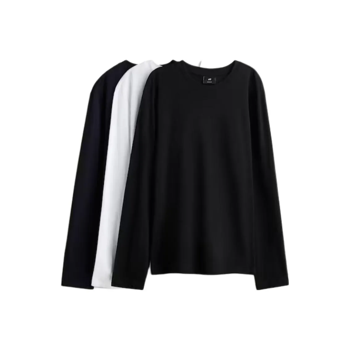 H M 3 пачки Белый + Морской Синий + Черный Мужские T-рубашки