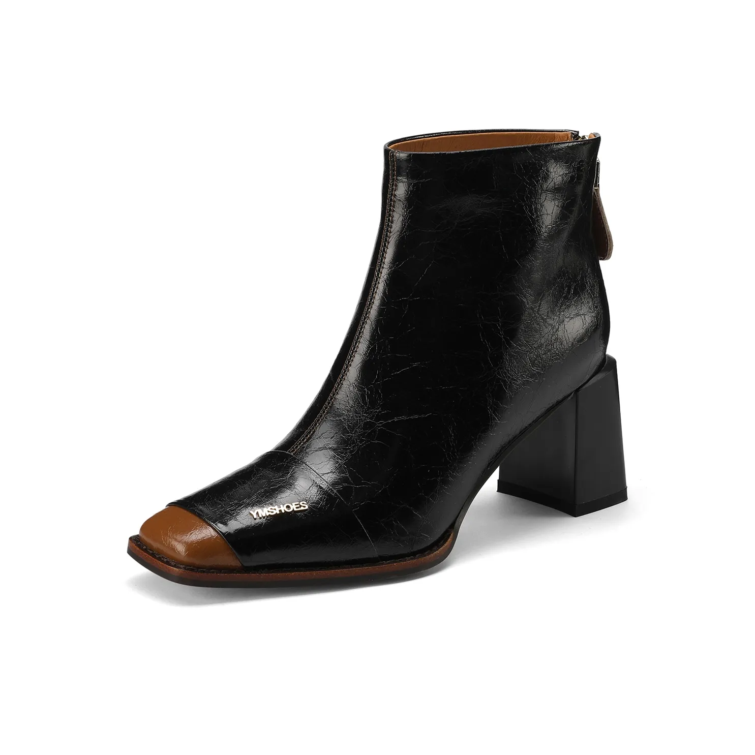 FMM 2025 Осенне-зимняя Премиум Элегантность Квадратный носок Толстый Высокий каблук Коммутирующие Ботильоны Элегантная Женская Обувь Женские