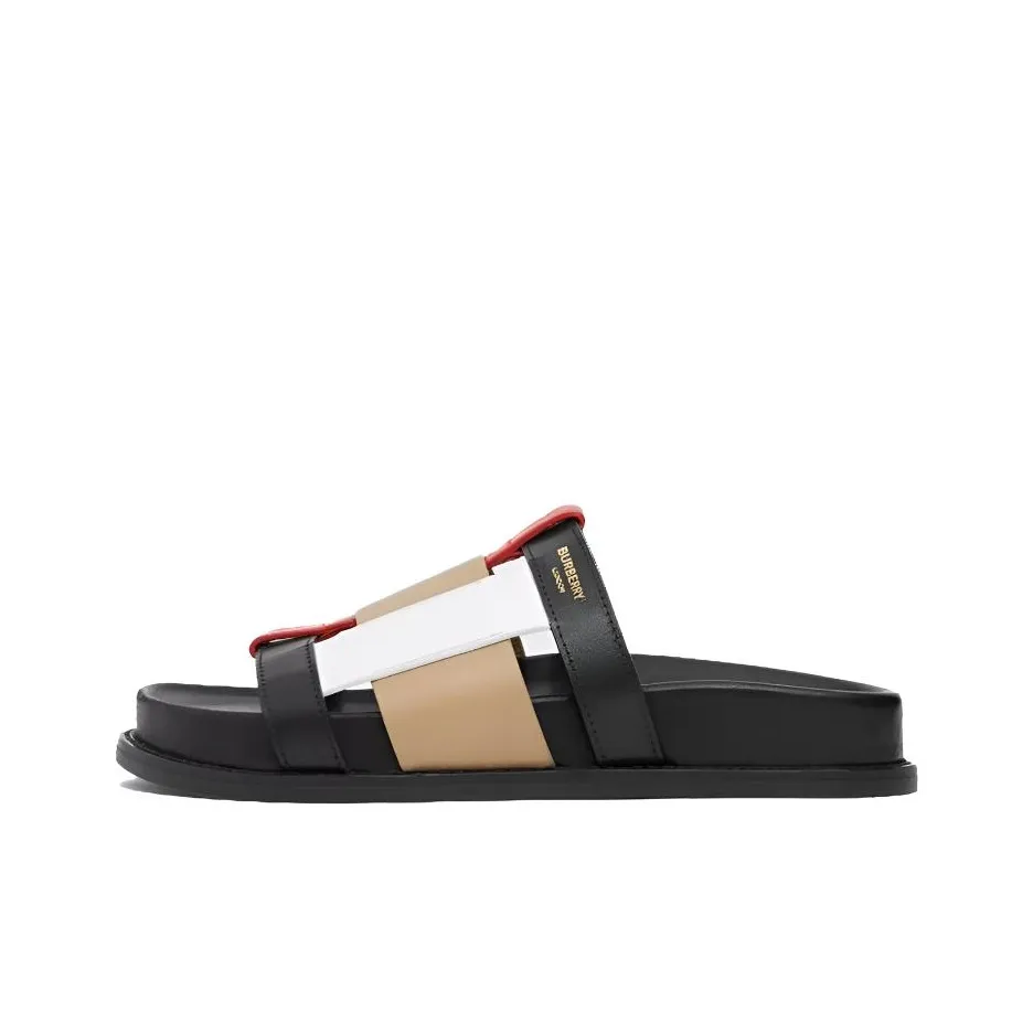 Burberry Slide Slippers Women's Black/Archive Beige