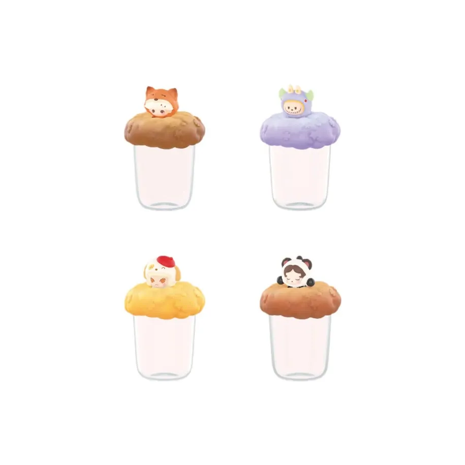 POP MART Коллаборация Edition Пузырьки Милый Бусины Pajamas Party Collection Mystery Bottle Слепые коробки Один Mystery Коробка Целая коробка 4 шт