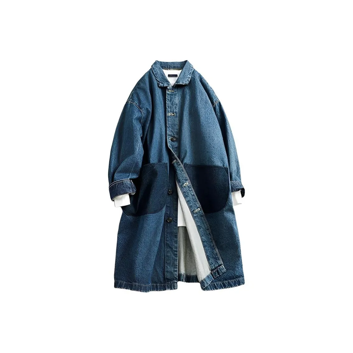 SLLAVIF Темно-синий Мужской Тренч