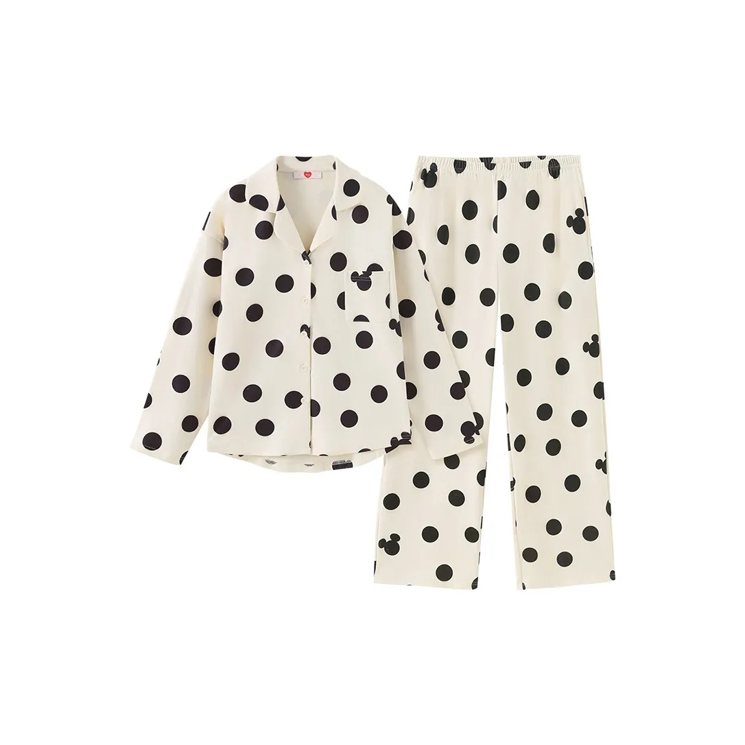 Disney Mickey Mouse Пятно Принт Комплекты Одежды Женские Пижамные Комплекты