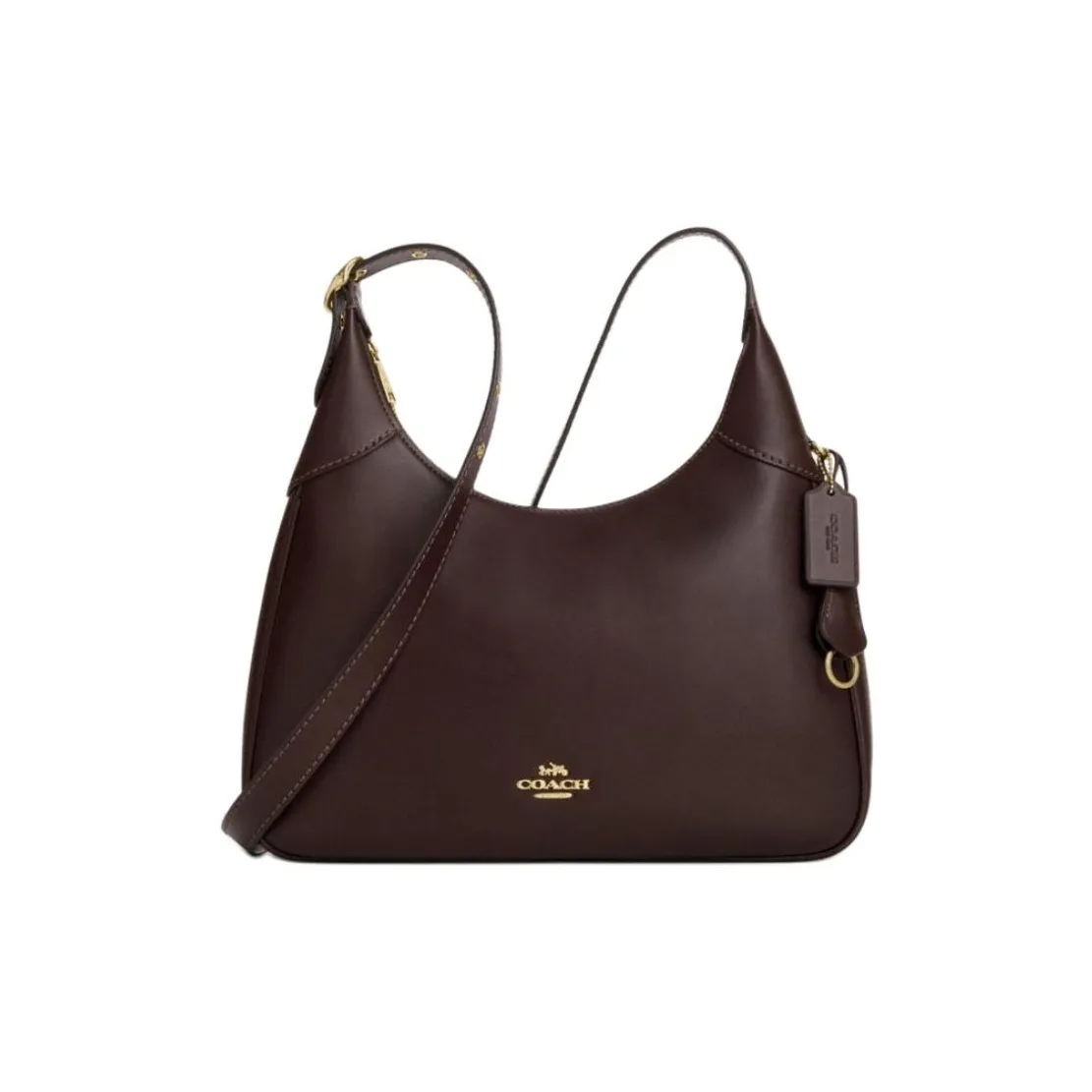 COACH Ella Телячья кожа Подмышечный Сумка на плечо Большой Женские Темный кофейный Цвет