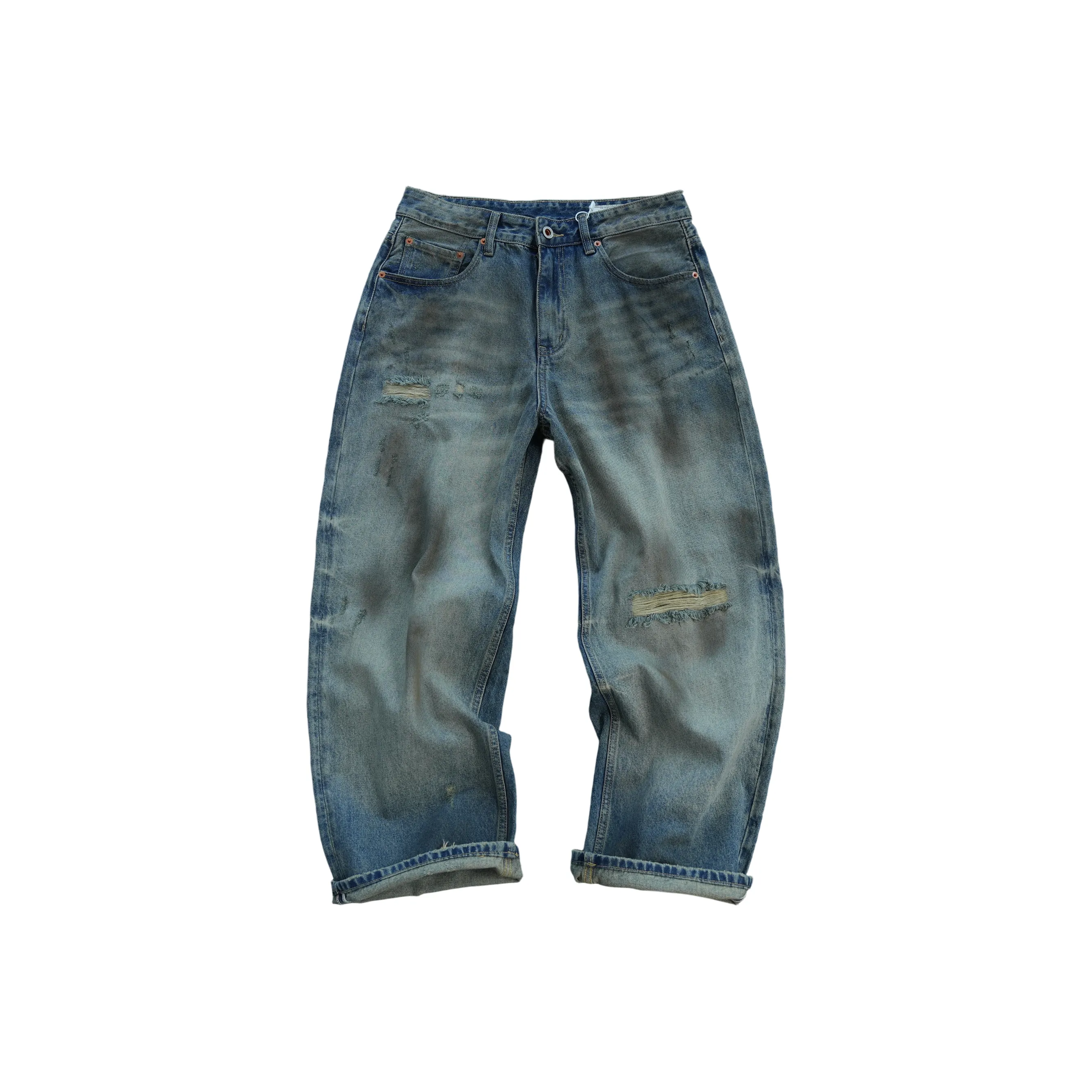 YIMAI Винтажные синие мужские джинсы