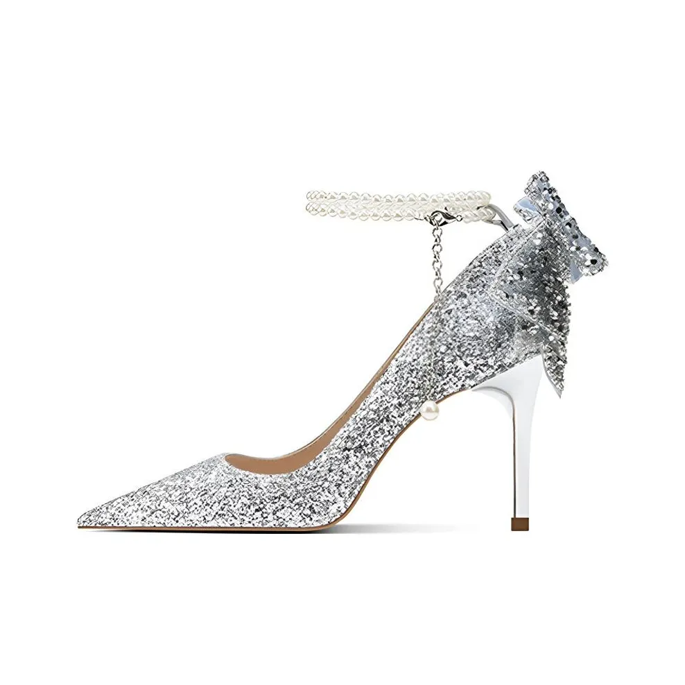 BEBE Подарочный набор Gift Box Set Низкий каблук Высокий каблук Женские Серебряный