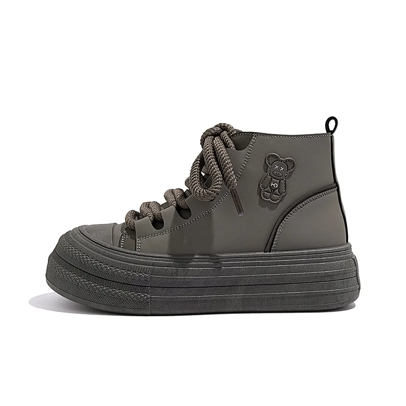 HUANQIU Skateboard Shoes Women's High-Top Army Green