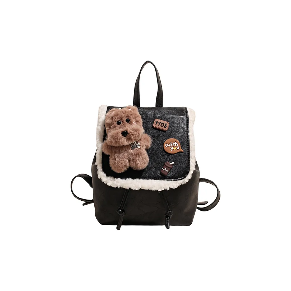 ORANGE BEAN ПУ (полиуретан) Рюкзак Стандартный Женский Черный Кофейный